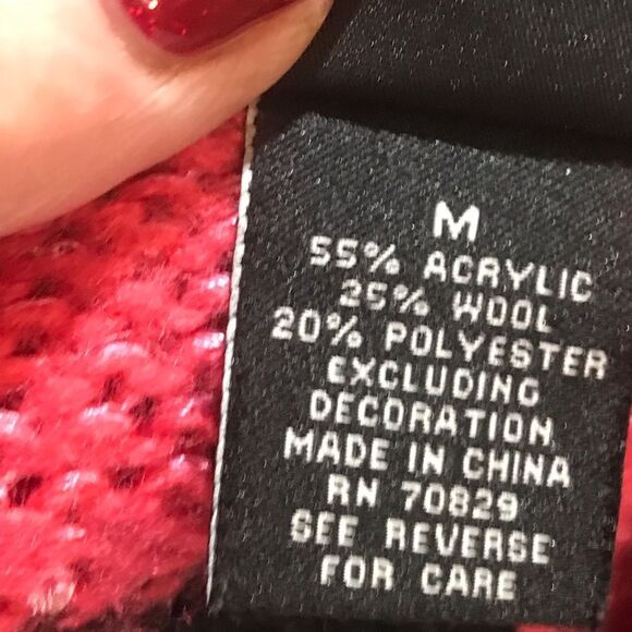 Rue 21 Pink and Black Wool Sweater Medium - Picture 4 of 6